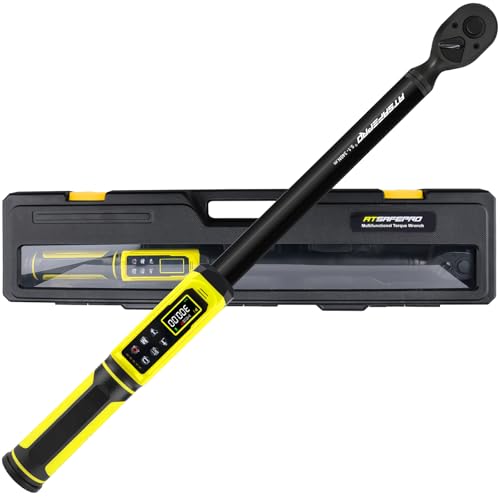 ATsafepro Digital Torque Wrench-1/2-Inch Drive & 5.1-340Nm (3.8-250.8 ft-lb), Heavy Duty Torque Wrench with Buzzer, 5 Units, ±2% Accuracy for Trucks & Machinery - Image 1