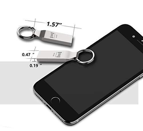 MOSDART Waterproof 16GB USB2.0 Flash Drive, FAT32 Metal Memory Stick with Keychain, for System Back, Data Storage, Silver(Pack of 10) - Image 3