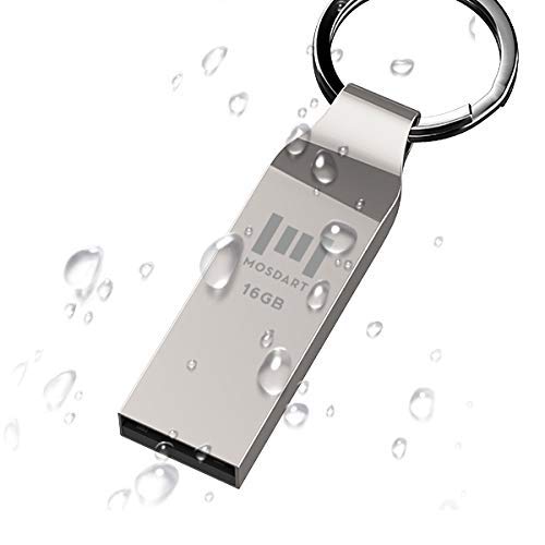 MOSDART Waterproof 16GB USB2.0 Flash Drive, FAT32 Metal Memory Stick with Keychain, for System Back, Data Storage, Silver(Pack of 10) - Image 4