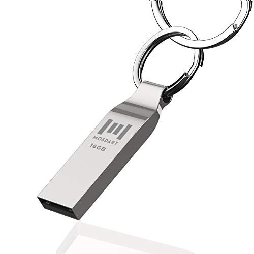 MOSDART Waterproof 16GB USB2.0 Flash Drive, FAT32 Metal Memory Stick with Keychain, for System Back, Data Storage, Silver(Pack of 10) - Image 5