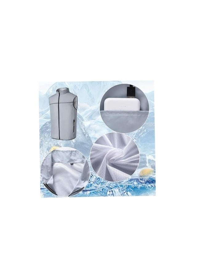 Cooling Vest with 2 USB Fans, 3-Speed Air Conditioning, Breathable and Sun-Protective Jacket for Outdoor Work and Sports (XL) - Ideal Fan Cooling Jacket for Comfort and Performance. - Image 3