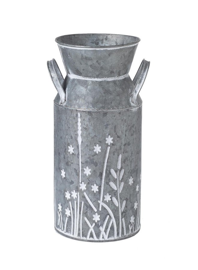 Venalys Vintage Galvanized Metal Milk Can, Farmhouse Rustic Flower Pitcher Vase, Decorative Floral Milk Jug Vase for Home Décor, 10.8’’H - Image 2