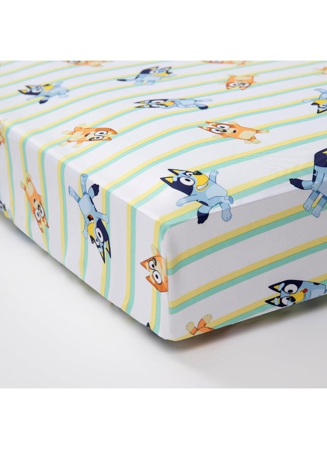 BLUEY Bluey 4 Piece Toddler Bedding Set – Includes Comforter, Sheet Set – Fitted + Top Sheet + Reversible Pillowcase for Boys Bed, Blue  - Image 4