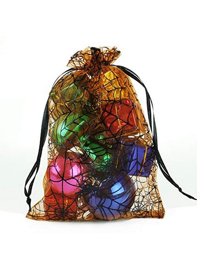 Tvoip Tvoip Organza Bags 100pcs/lot 4"x 6" (10x15cm) Drawable Black Spider Web Packing Bags Wedding Christmas Candy Jewelry Bags & Pouches (Orange(Spidery))  - Image 4