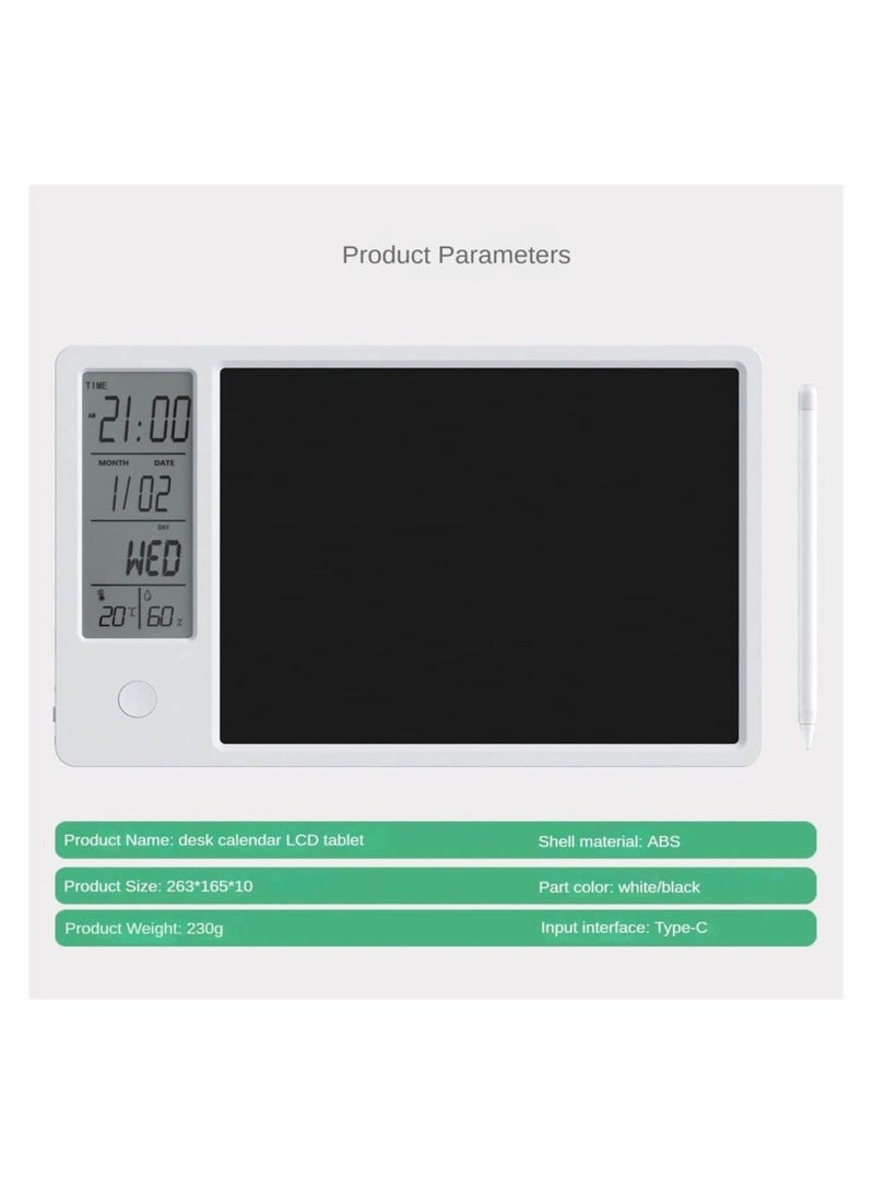Captaintech SYOSI, Desktop LCD Writing Tablet, Drawing Pad with Digital Alarm Clock and Calendar, Electronic Bulletin Board Memo with Temperature Humidity for Kids, Bedroom, Office, School - Image 4