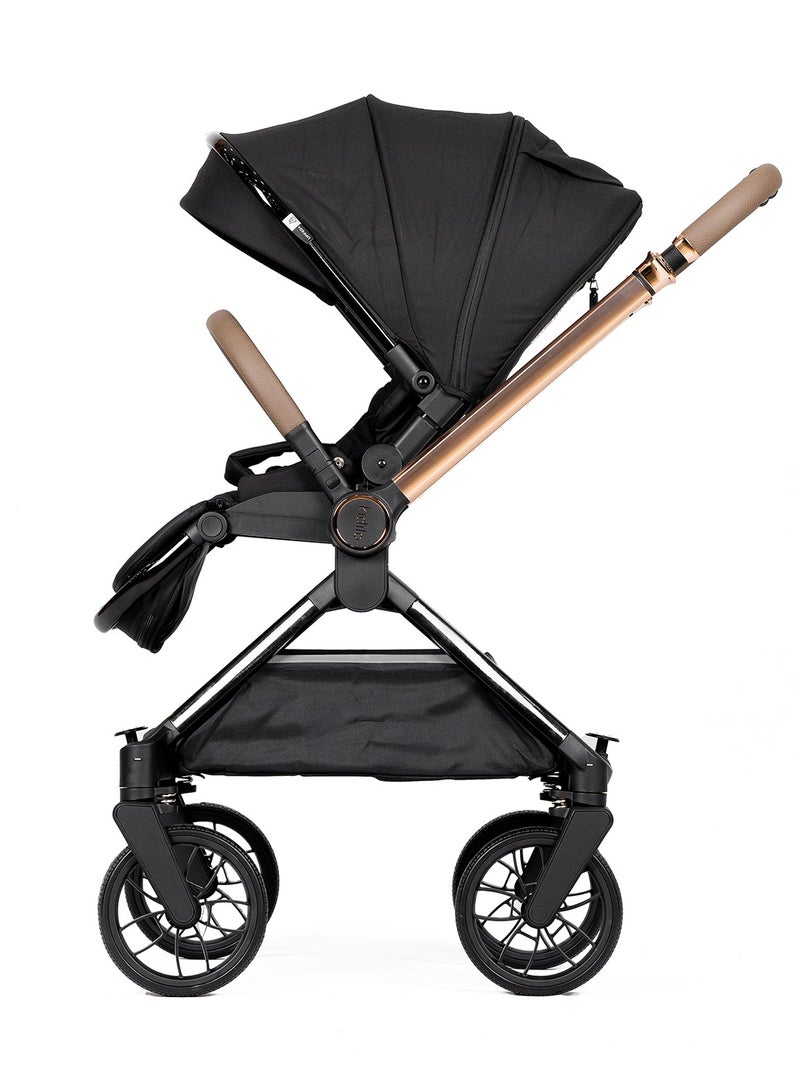 Kidilo Luxury Baby Stroller â€“ Foldable, Lightweight & Travel-Friendly Stroller with Golden Frame for Stylish Moms | Easy to Use, Compact Design, Smooth Ride, Adjustable Seat, and Large Storage Basket â€“ Perfect for Everyday Adventures - Image 3