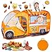 Kiddzery Food Truck Play Tent  54 Pc Food Set Pop Up Playhouse  Pretend Play Toys for Toddlers  Ball Pit Playset  Indoor  Outdoor Toy Tents for Kids  Trucks for Boys  Girls - Image 4