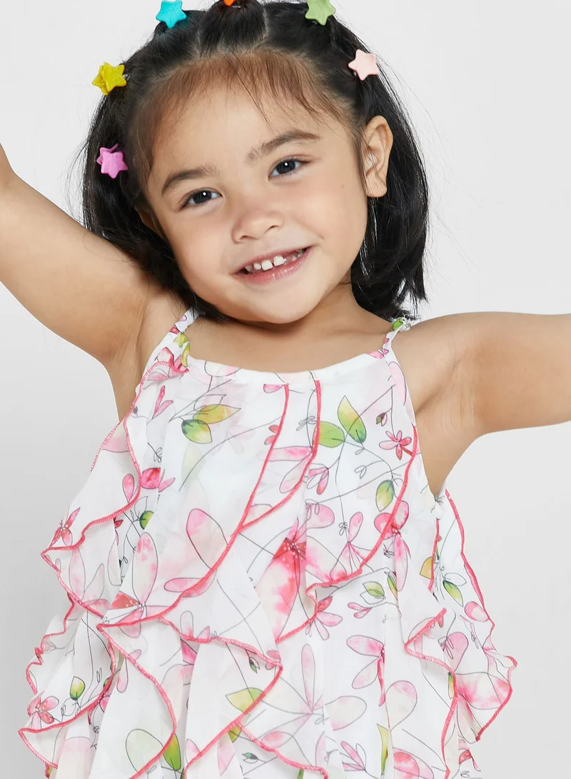 Nautinati Printed Tiered Georgette Top
