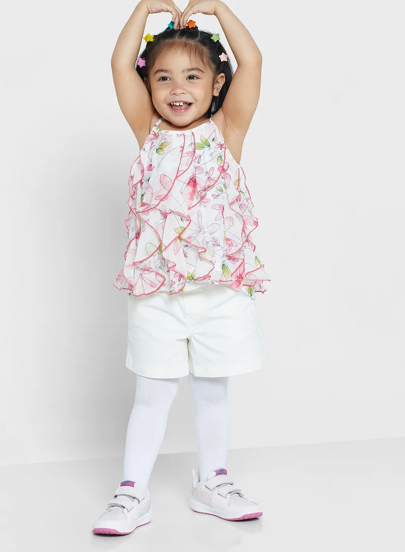 Nautinati Printed Tiered Georgette Top