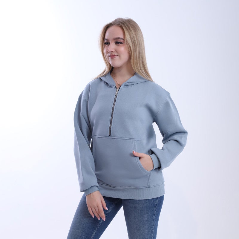 بيبو هودي سوسته نسائي ساده _بترولي - Image 2