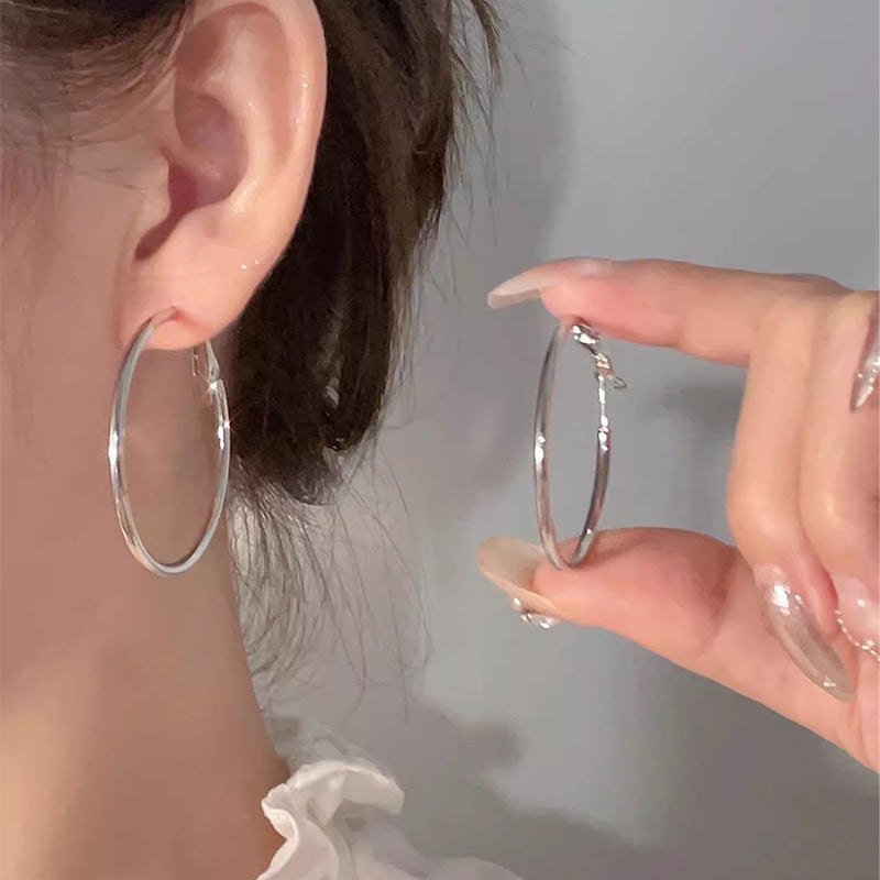 S925 Silver Flower Earrings Set for Women E5902 SILVER (PAIR) - Image 4