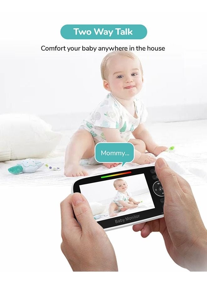 NH Baby Monitor with Camera and Audio | 4.3" Display | Pan-Tilt-Zoom | Night Vision | 2-Way Talk | Temperature Sensor | Lullabies | 960ft Range - Image 2