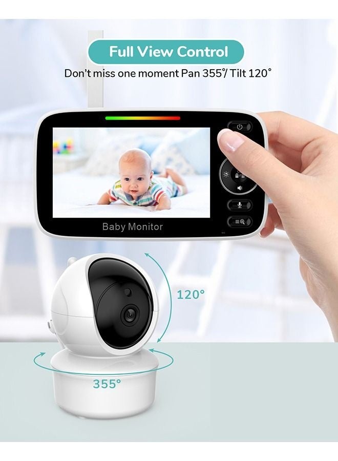 NH Baby Monitor with Camera and Audio | 4.3" Display | Pan-Tilt-Zoom | Night Vision | 2-Way Talk | Temperature Sensor | Lullabies | 960ft Range - Image 5