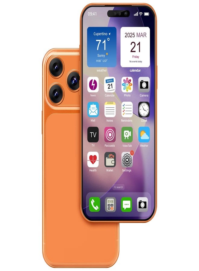 FufoneUS Dummy Fake Phone Model, Looks Like The Real Phone Compatible with Phone 17 Pro, for Cell Phone Store Display or Send a Toy Phone 17pro for Kids (Pinky Orange Rainbow Front) - Image 1