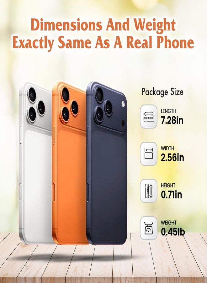 FufoneUS Dummy Fake Phone Model, Looks Like The Real Phone Compatible with Phone 17 Pro, for Cell Phone Store Display or Send a Toy Phone 17pro for Kids (Pinky Orange Rainbow Front) - Image 3