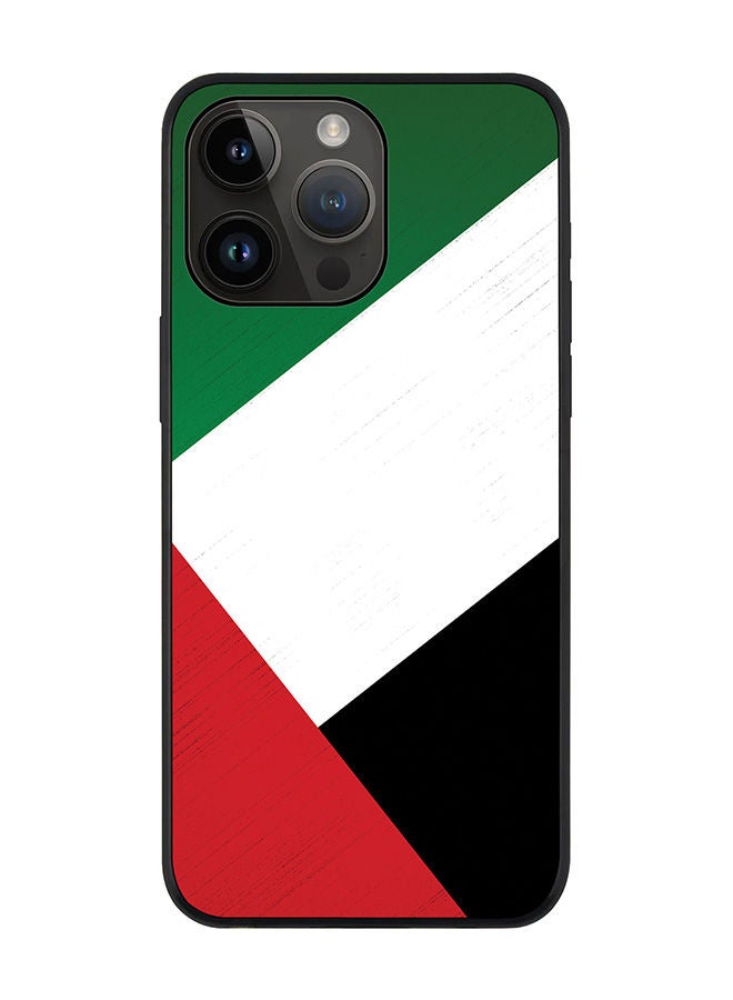 Stylizedd Rugged Black edge case for Apple iPhone 14 Pro Max Slim fit Soft Case Flexible Rubber Edges Anti Drop TPU Gel Thin Cover - Flag Of UAE - Image 1