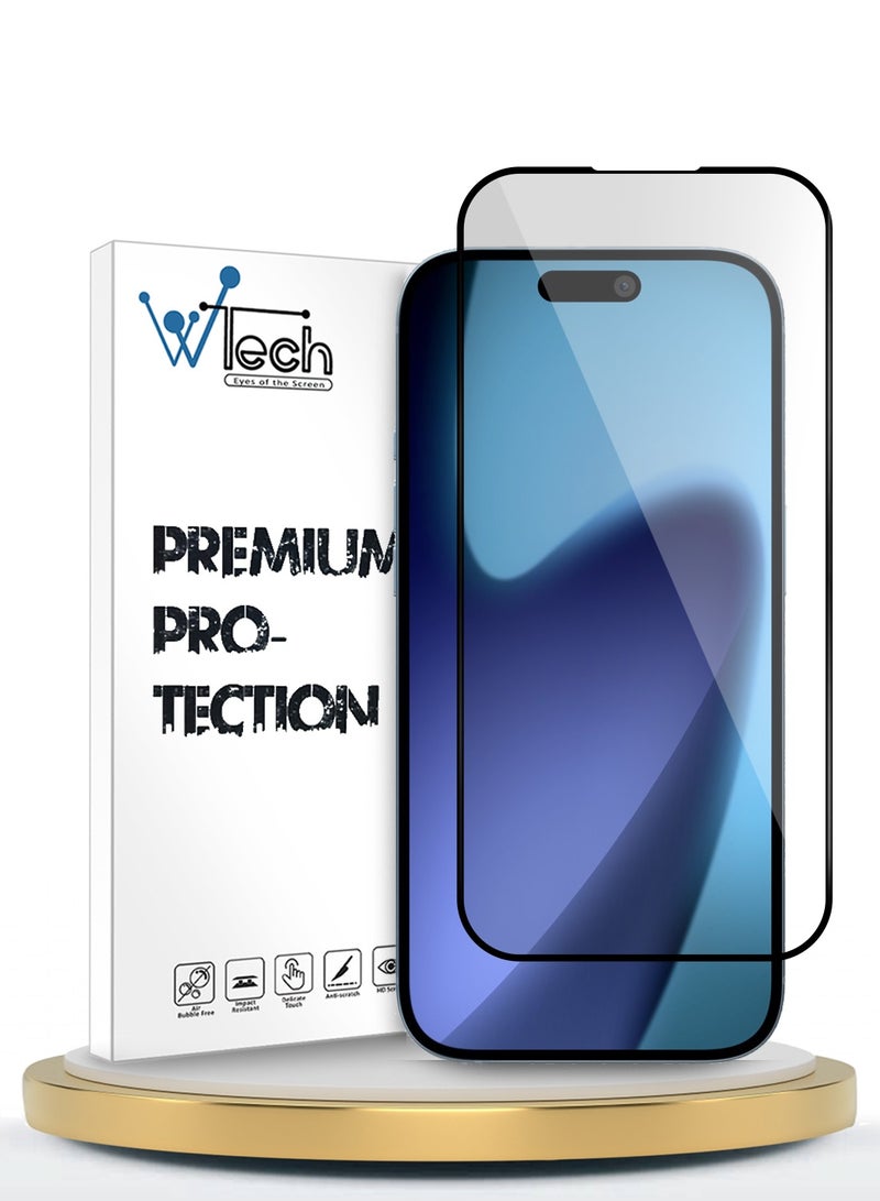 Wtech Apple iPhone Air 5G 2025 Premium E2E Series Full Glue Full Cover Tempered Glass Screen Protector (MSGECN) - Clear/Black - Image 1