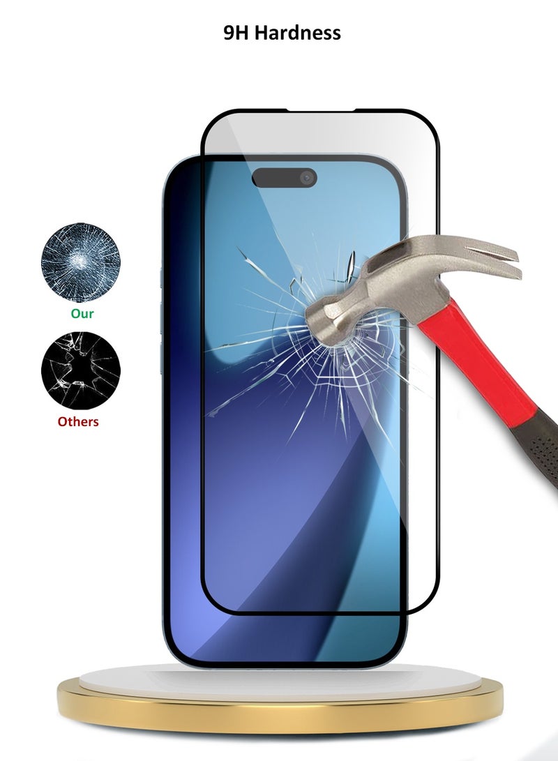 Wtech Apple iPhone Air 5G 2025 Premium E2E Series Full Glue Full Cover Tempered Glass Screen Protector (MSGECN) - Clear/Black - Image 3