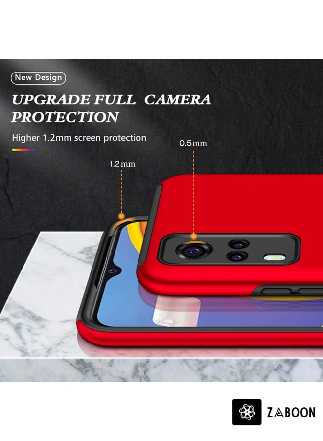 Zaboon Protective Case Cover For vivo Y31 PC + TPU Shockproof Magnetic Protective Case with Invisible Ring Holder - Image 3