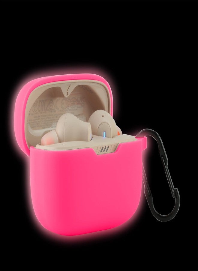 LEFXMOPHY for JBL Tune 230NC Cover Wireless Headphone Protective Protector, Pink Silicone Cover Skin Glow in Dark with Carabiner - Image 1