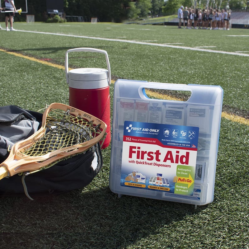 First Aid Only 91268 موزع QuickTreat مجموعة الإسعافات الأولية الطارئة للمنزل والعمل والسفر 352 قطعة - Image 5