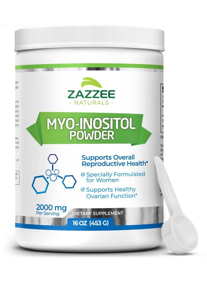 Zazzee Myoinositol Powder 226 Servings 16 Ounces 2000 Mg Per Serving Includes Free Scoop For Exact Dosage 100% Pure Vegan And Nongmo - Image 2