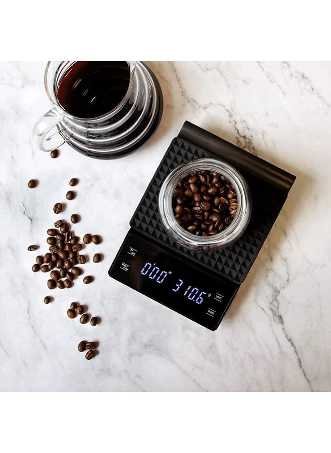 Arabest Digital Coffee Scale, Timing Electronic Coffee Scale, High-Precision Drip Type Espresso Scale, Lcd Backlight Display, Can Be Used for Baking/Cooking/Coffee/Weight Loss (3kg/0.1g)  - Image 3