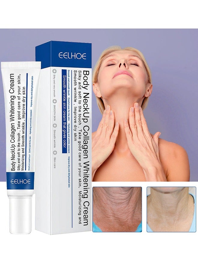 إيلهو كريم تبييض الكولاجين الرقبة 20 جرام ، شد شد شد الجلد ، والحد من التجاعيد ، وتلميع الجلد ، والحد من ترسب الميلانين ، وتعزيز إنتاج الكولاجين ، كريم تبييض الكولاجين الجسم الرقبة - Image 2