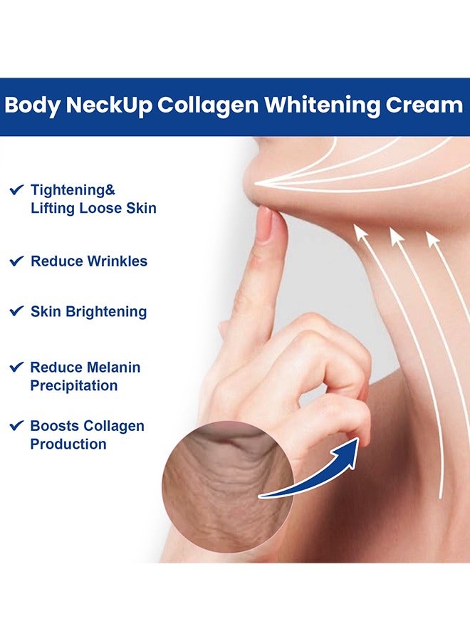 إيلهو كريم تبييض الكولاجين الرقبة 20 جرام ، شد شد شد الجلد ، والحد من التجاعيد ، وتلميع الجلد ، والحد من ترسب الميلانين ، وتعزيز إنتاج الكولاجين ، كريم تبييض الكولاجين الجسم الرقبة - Image 4