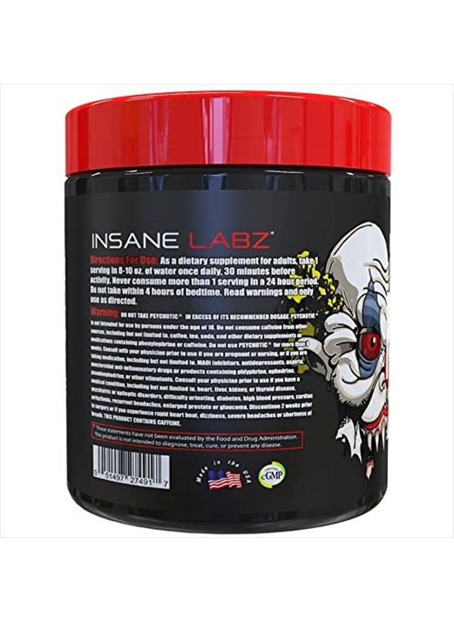 Insane labz Psychotic, High Stimulant Pre Workout Powder, Extreme Lasting Energy, Focus and Endurance with Beta Alanine, Creatine Monohydrate DMAE, 35 Srvgs (Blue Raspberry)  - Image 2