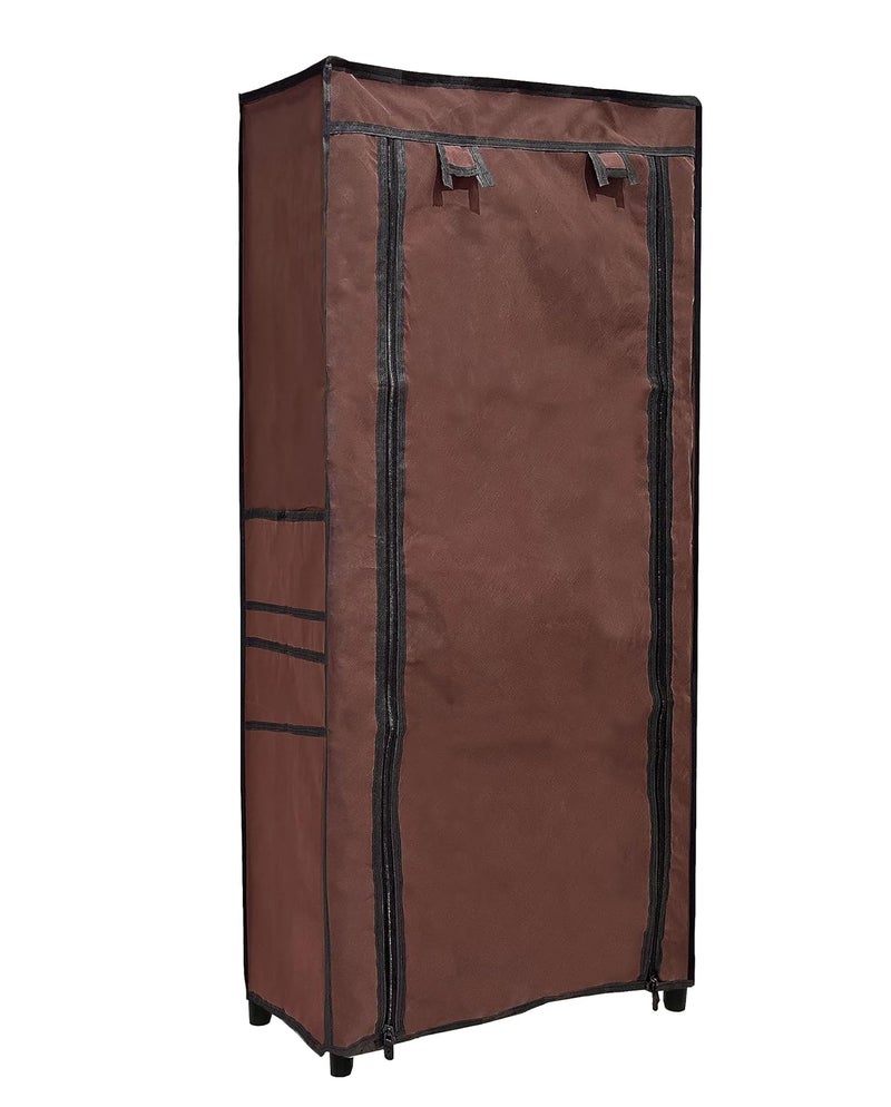 PHILOSHOP PHILOSHOP Premium 9 Tiers Shoe RackMultipurpose Storage Rack with Dustproof Cover Iron Pipes Non Woven Fabric Plastic Connector DIY Brown - Image 3