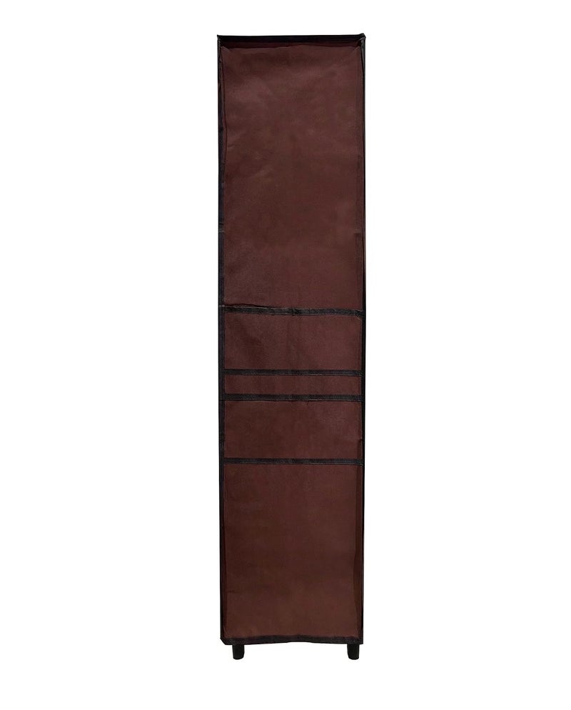 PHILOSHOP PHILOSHOP Premium 9 Tiers Shoe RackMultipurpose Storage Rack with Dustproof Cover Iron Pipes Non Woven Fabric Plastic Connector DIY Brown - Image 5