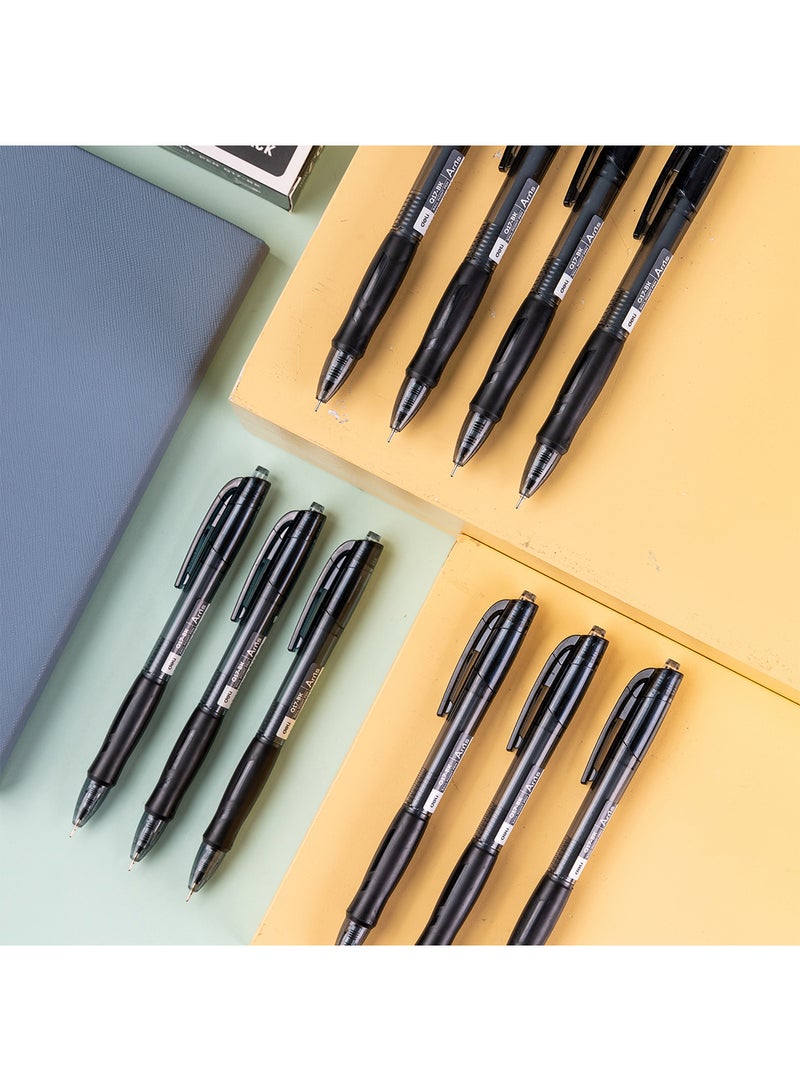 ديلي قلم أسود 0.7 مم، قلم ضغاط، حبر منخفض اللزوجة، قبضة ناعمة لتجربة استخدام مريحة، مجموعة من 12 قلم - Image 2