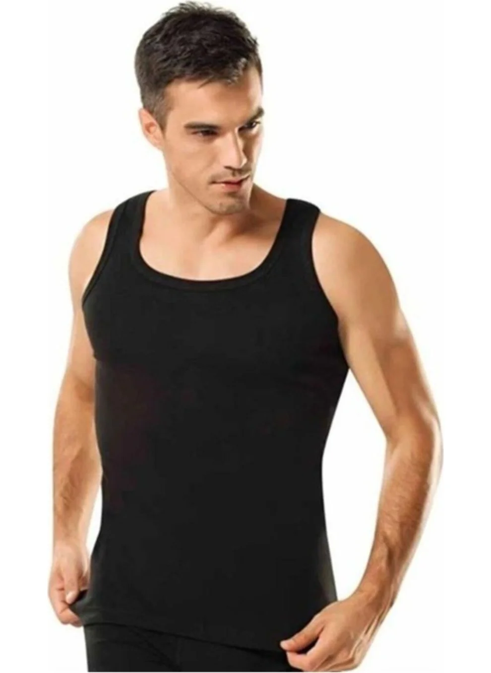 Tutku Passion Men's 6 Pack Ribana Classic Undershirt Black
