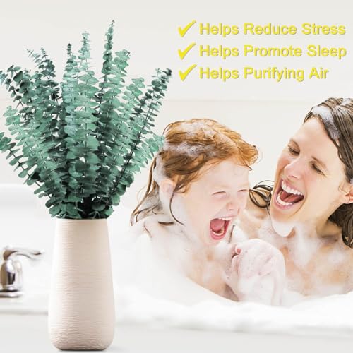 FUKUOKA Bulk Package 30 PCS Real Dried Eucalyptus Plant Large Stems for Shower, Natural Fresh Eucalyptus Leaves,17'' Hanging for Self-Care Shower Leave Bundle, Arrangement, Wedding, Home Decor - Image 3