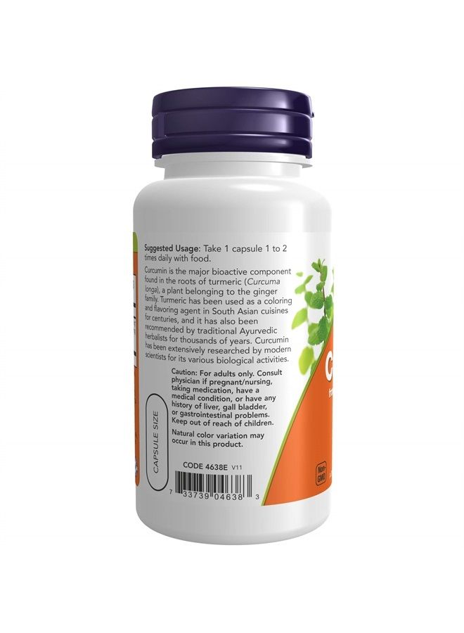 now Supplements, Turmeric Curcumin, Derived from Turmeric Root Extract, 95% Curcuminoids, Herbal Supplement, 60 Veg Capsules - Image 3