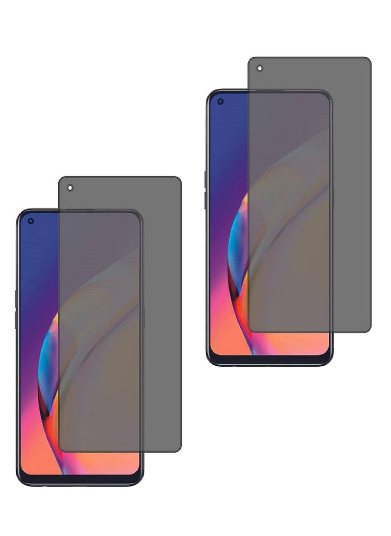 Super 2 Pieces Tempered Glass Screen Protector Anti-Spy Privacy  Designed For Oppo F19 Pro Plus Full Screen Coverage And Bubble Free - Image 1