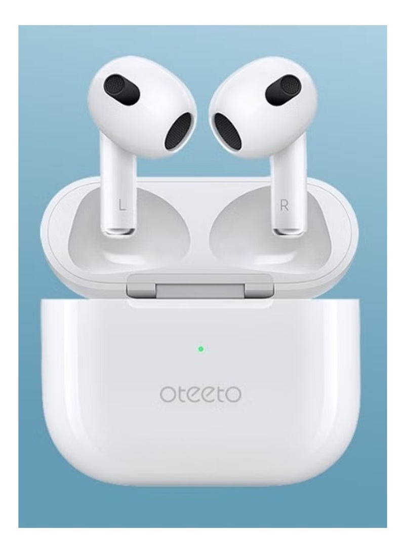 Oteeto OT4 True Wireless Earphones White, Smart Touch Control, High-Quality Sound, Built-In Microphone, Bluetooth Earbuds Compatible with Android Mobiles & Tablets - Image 3