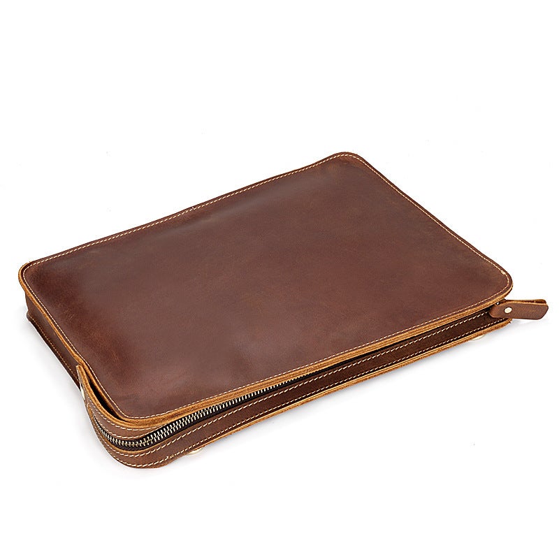 A Generation Of Leather Men'S Bag Business Envelope Bag Slung Shoulder Bag Crazy Horse First Layer Leather Ipad Bag Cross - Image 5