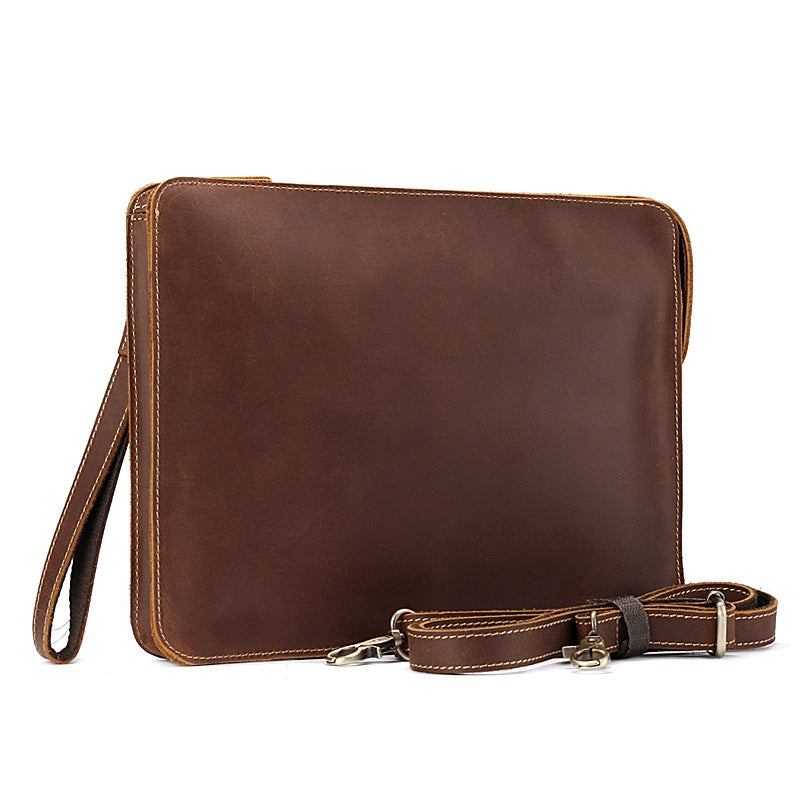 A Generation Of Leather Men'S Bag Business Envelope Bag Slung Shoulder Bag Crazy Horse First Layer Leather Ipad Bag Cross - Image 2