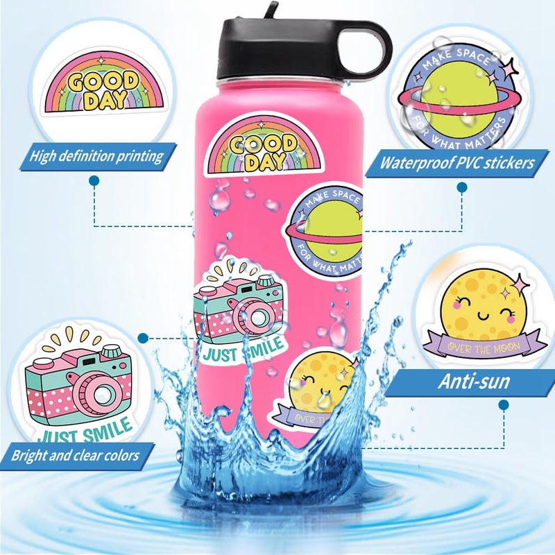 YAMIOW 160pcs Cute Positive Words Stickers for Kids Teens Adults, VSCO Trendy Stickers for Girls, Inspirational Stickers for Water Bottle Laptop Scrapbooking, Waterproof Vinyl Stickers Pack - Image 5