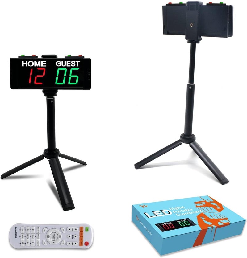 YZ Battery Powered Scoreboard Clock Timer with Buttons Portable Digital Scoreboard with Remote Electronic Scoreboard with Stand Cornhole Score Keeper for Outdoor Yard GamesShuffleboardPickleball - Image 2