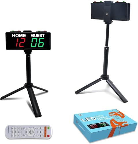 YZ Battery Powered Scoreboard Clock Timer with Buttons Portable Digital Scoreboard with Remote Electronic Scoreboard with Stand Cornhole Score Keeper for Outdoor Yard GamesShuffleboardPickleball - Image 1