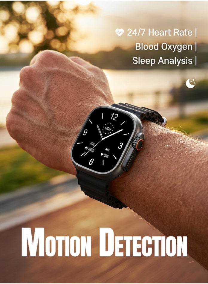 Starfire Smart Watch 2.01 Inch 550 Nits HD Full Touch Screen, Bluetooth Calling NFC Fitness Tracker with Heart Rate Blood Oxygen Sleep Monitor, IP65 Water Resistant, Wireless Charging, Call SMS Notifications, Long Battery Life for Android iOS - ULTRA - Image 4