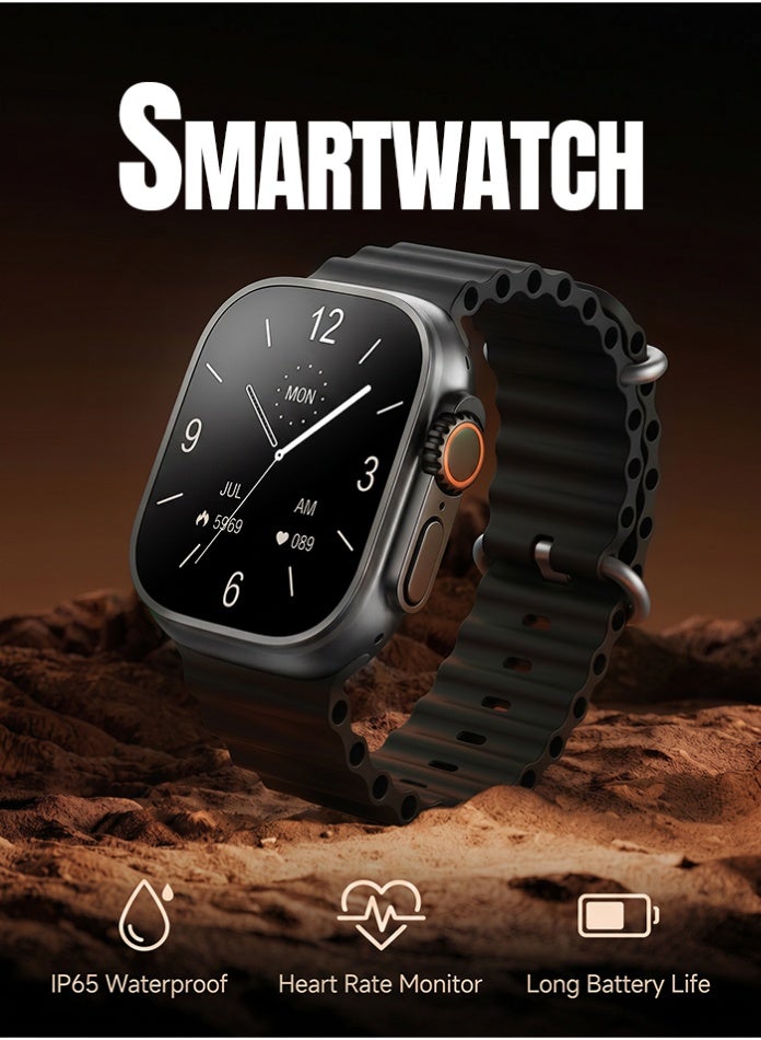 Starfire Smart Watch 2.01 Inch 550 Nits HD Full Touch Screen, Bluetooth Calling NFC Fitness Tracker with Heart Rate Blood Oxygen Sleep Monitor, IP65 Water Resistant, Wireless Charging, Call SMS Notifications, Long Battery Life for Android iOS - ULTRA - Image 3