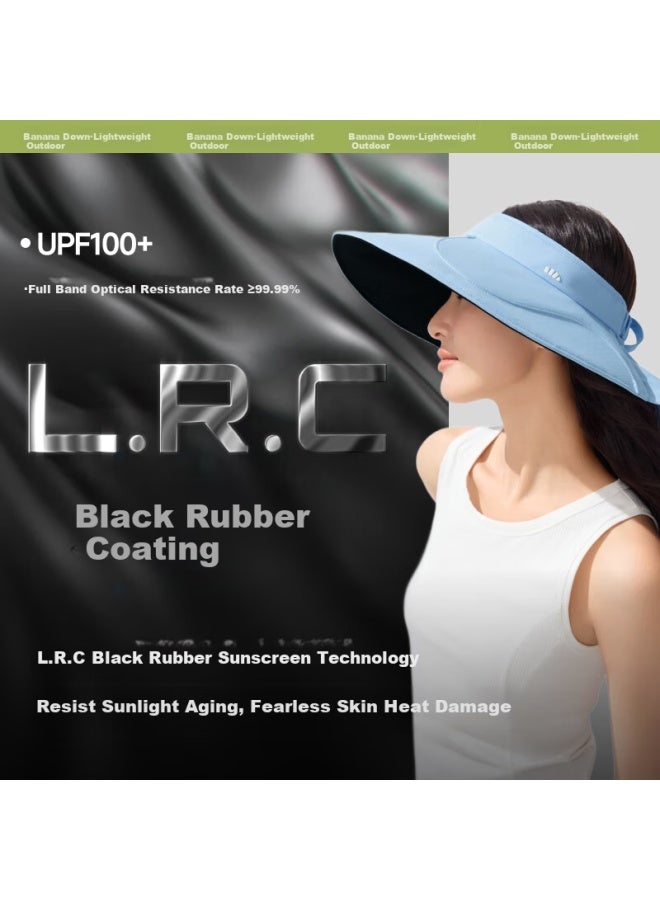 Beneunder Egg Roll Full-circle Black Rubber Sun Protection Hat, Sun Visor For Women, Uv-resistant Visor Cap, Yingye Grey - Image 1