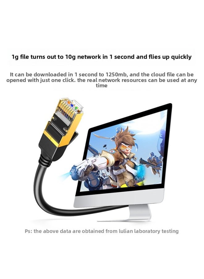 Generic Lvlian Class 7 Network Cable 10 Gigabit High-speed Cat7 Class 6 Gigabit Finished Home Computer Router 5 Pure Copper Shielding-Color:Round Wire-Line Length:2m  - Image 5