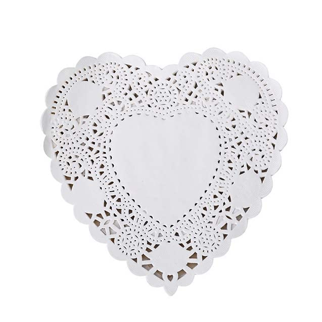 YESON 10 Inch Heart White Lace Paper Doilies for Wedding Decoration Valentine's Day Party Decor Pack of 100 - Image 4