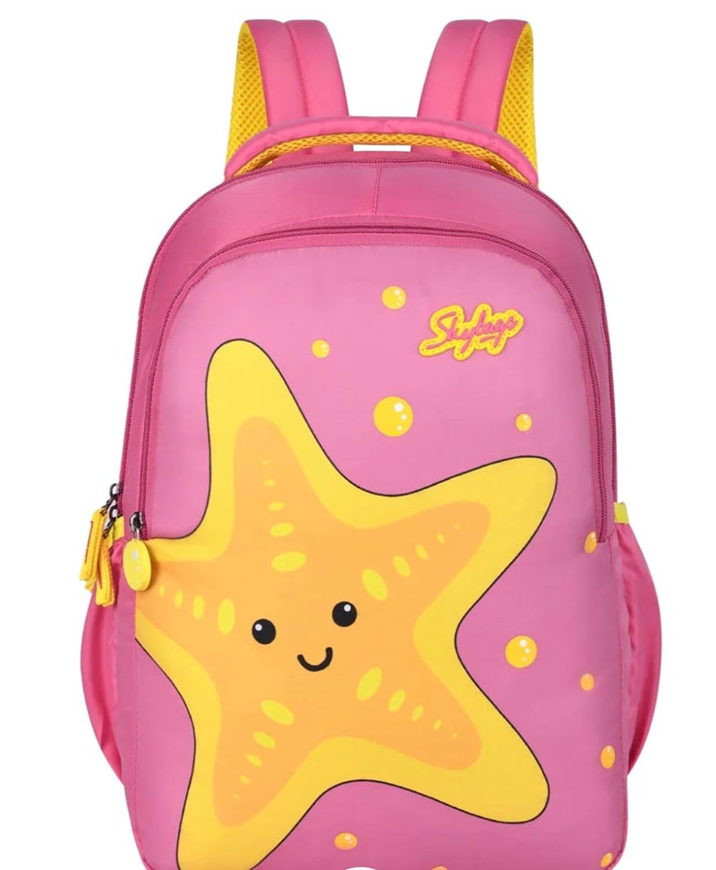 Skybags Buddy 01 Starfish Pink 2 Compartment School Backpack - Image 1