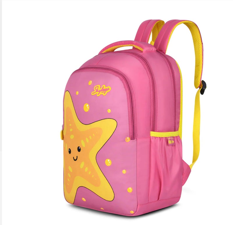 Skybags Buddy 01 Starfish Pink 2 Compartment School Backpack - Image 2